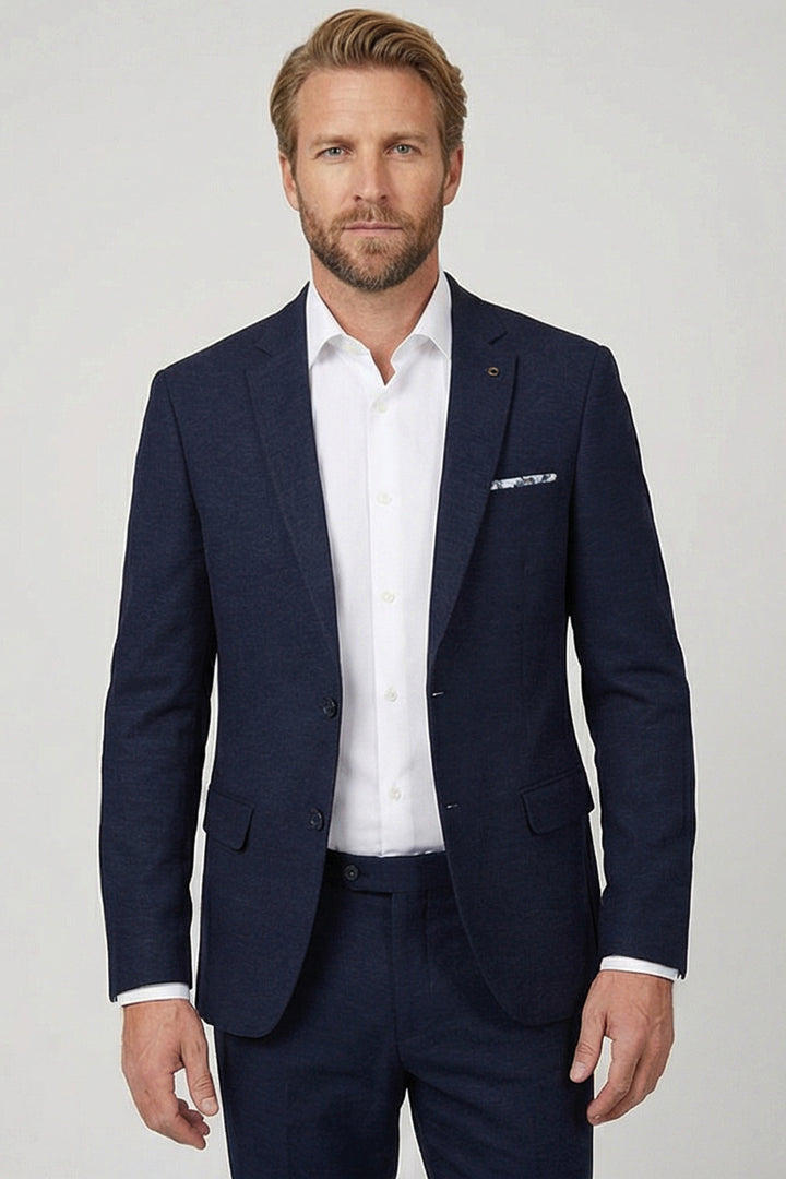 Giordano Robert Linnen Twill Colbert - Blauw