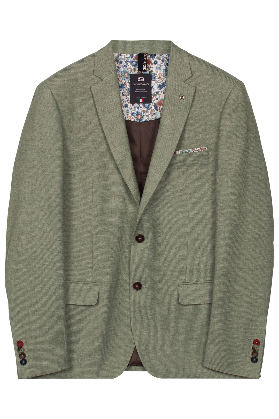 Giordano Roberto Linnen Twill Colbert - Groen