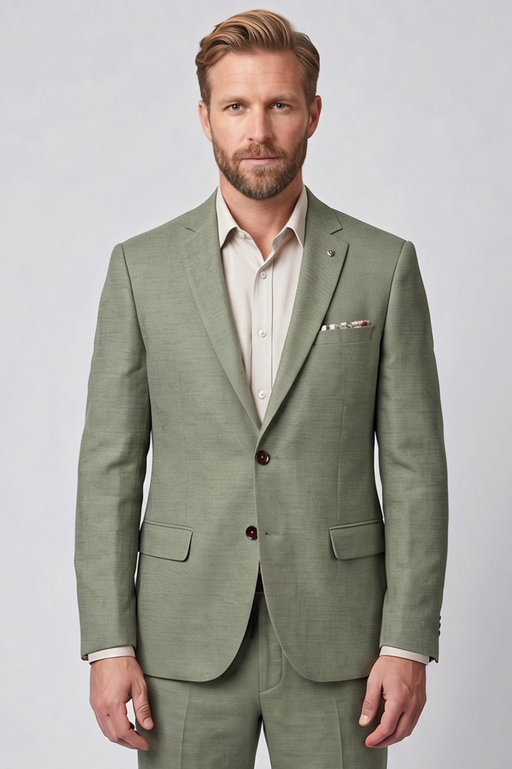 Giordano Roberto Linnen Twill Colbert - Groen