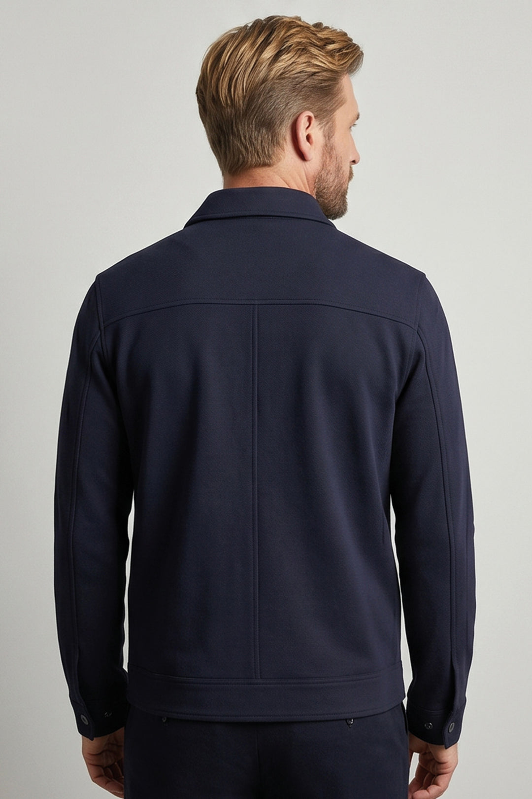 Giordano Carissio Interlock Overshirt - Navy