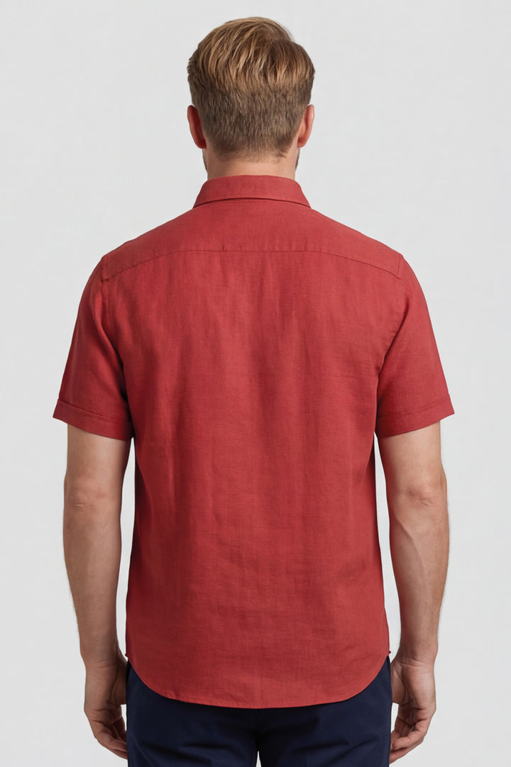 Giordano League Korte mouw Overhemd - Rood