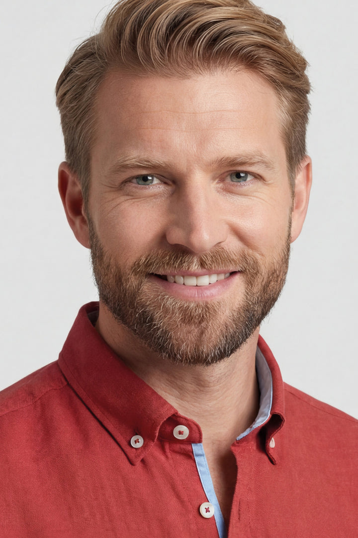 Giordano League Korte mouw Overhemd - Rood