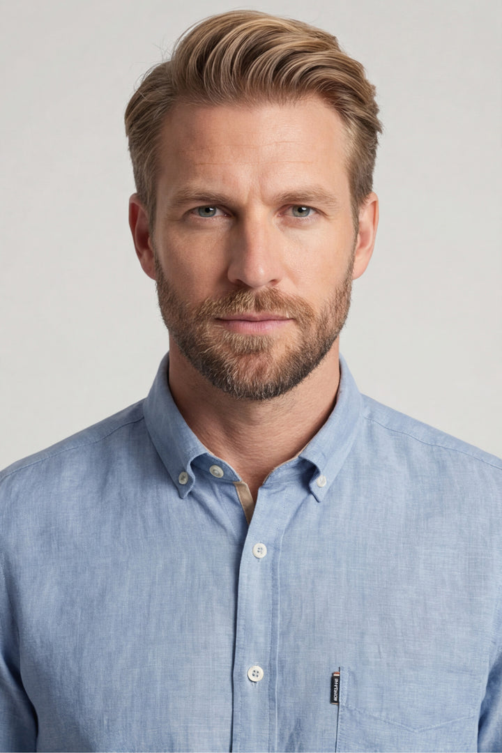 Giordano League Korte mouw Overhemd - Blauw