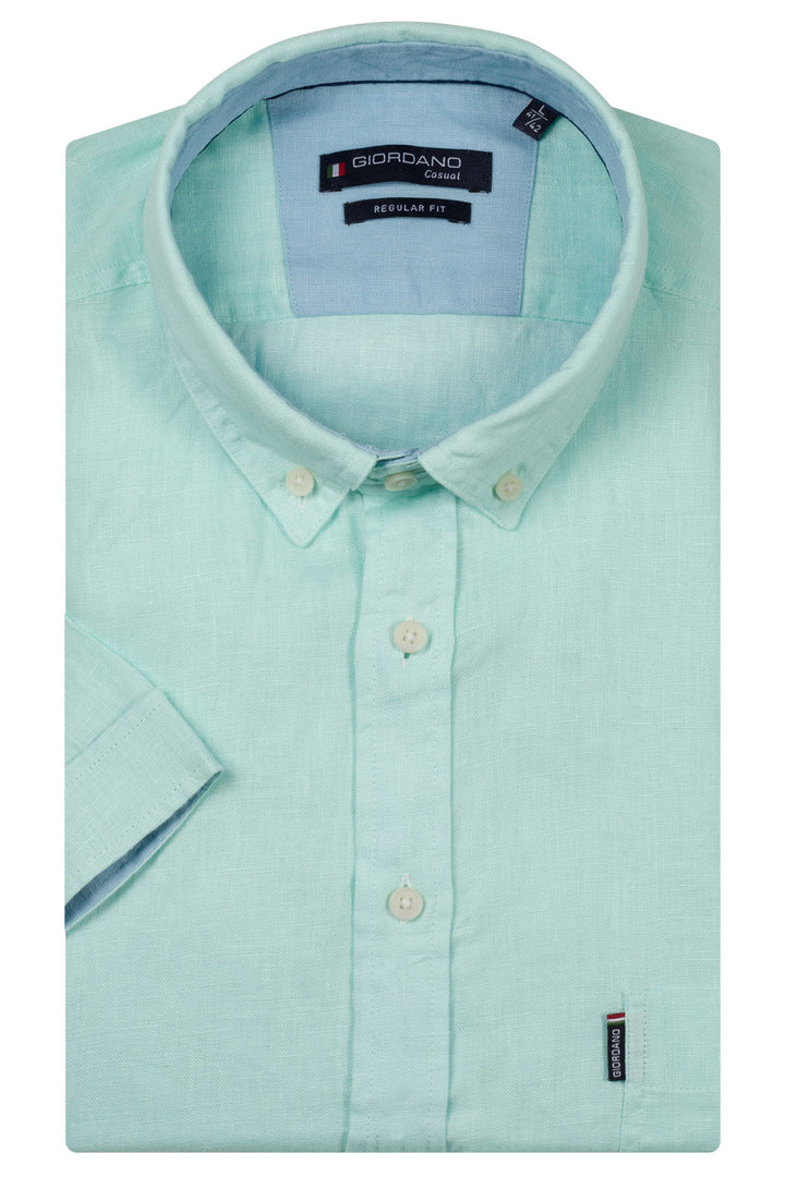 Giordano League Korte mouw Overhemd - Middenblauw