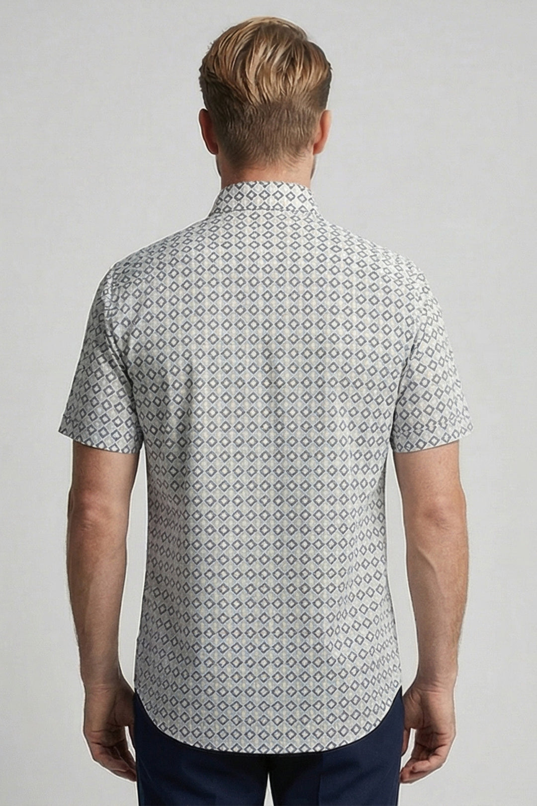 Giordano League Korte Mouw Print Overhemd - Blauw