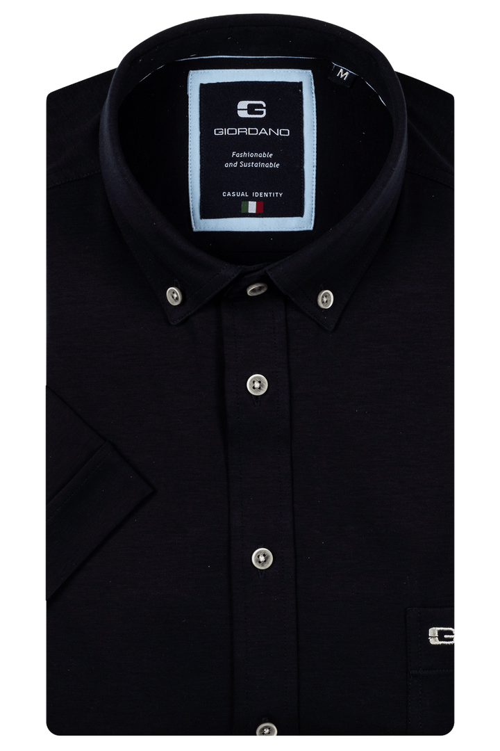 Giordano Alfa Liquid Cotton Korte mouw overhemd - Navy