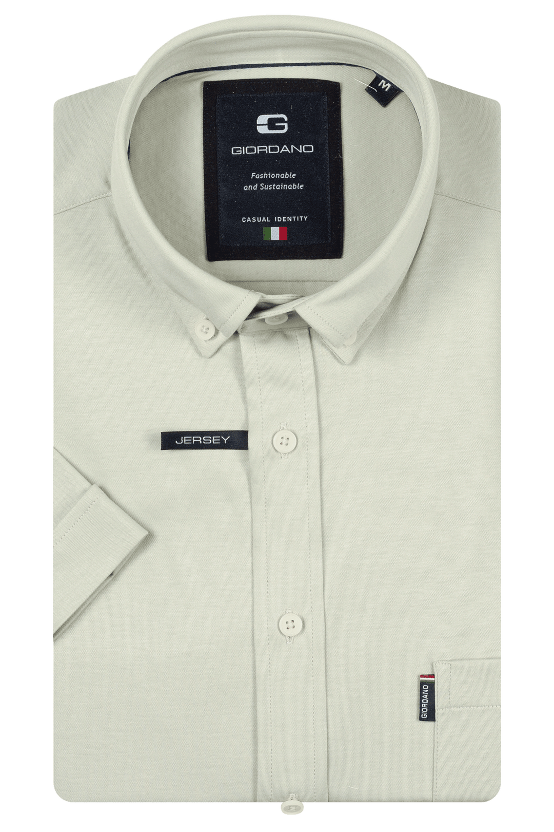 Giordano Alfa Liquid Cotton Korte mouw overhemd - Lichtgroen