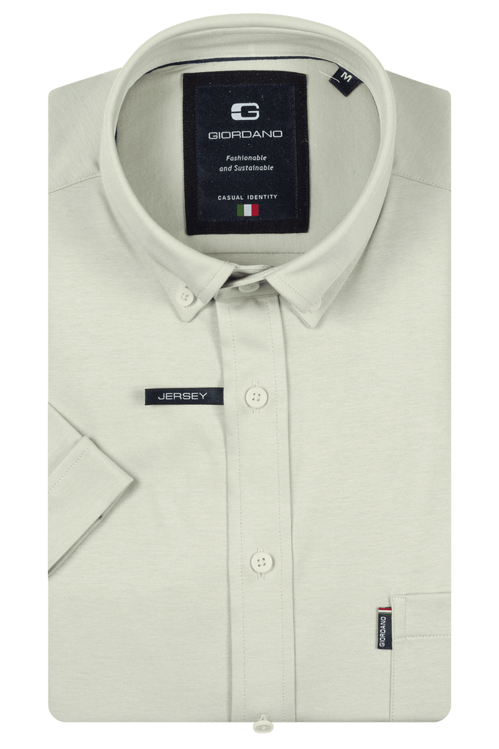 Giordano Alfa Liquid Cotton Korte mouw overhemd - Lichtgroen