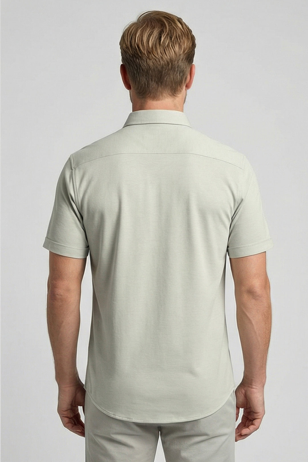 Giordano Alfa Liquid Cotton Korte mouw overhemd - Lichtgroen