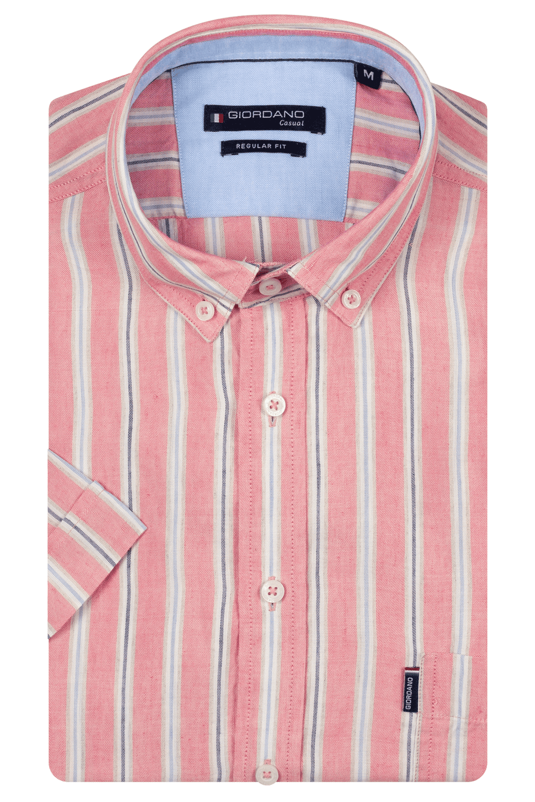 Giordano League Korte Mouw Overhemd - Roze