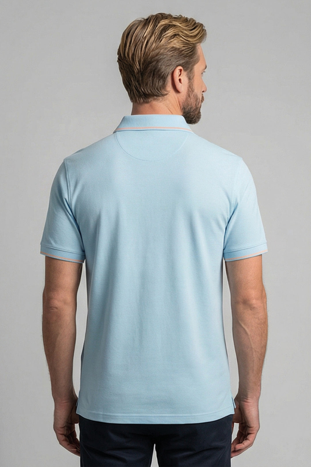 Giordano Torino Two-ply Polo - Lichtblauw