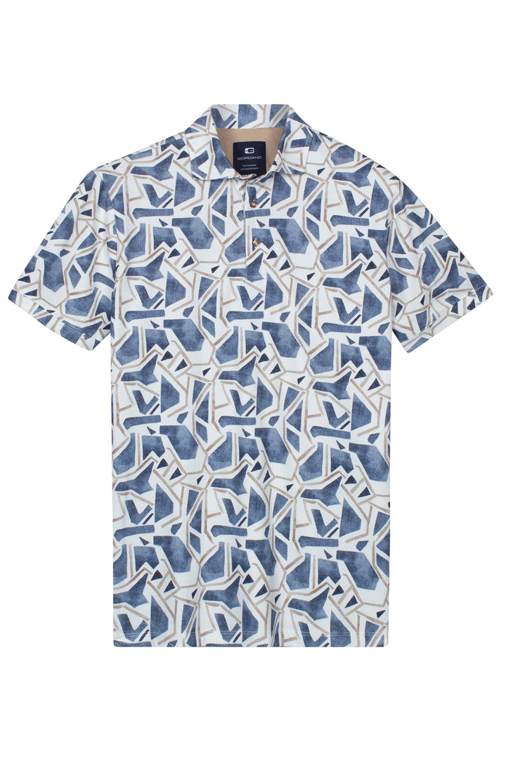 Giordano Formentini Print Korte Mouw Overhemd - Blauw