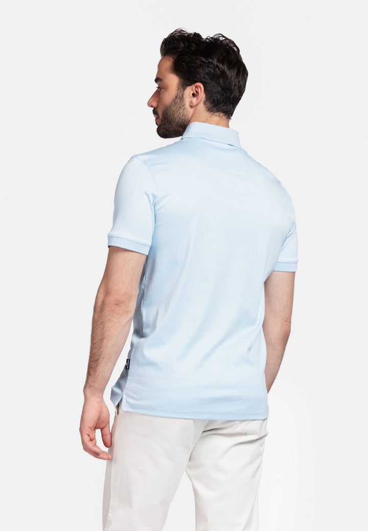 Giordano Lino Liquid Cotton Polo - Lichtblauw