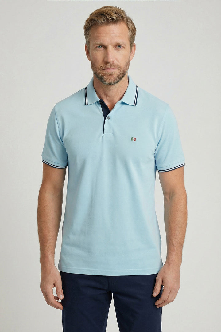 Giordano Nico Signature Polo - Lichtblauw