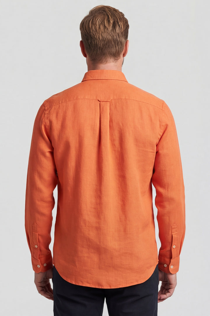 Giordano Ivy Linnen Overhemd - Oranje