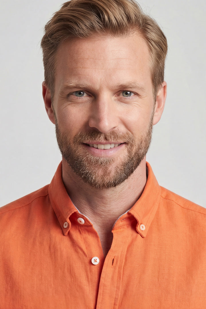 Giordano Ivy Linnen Overhemd - Oranje