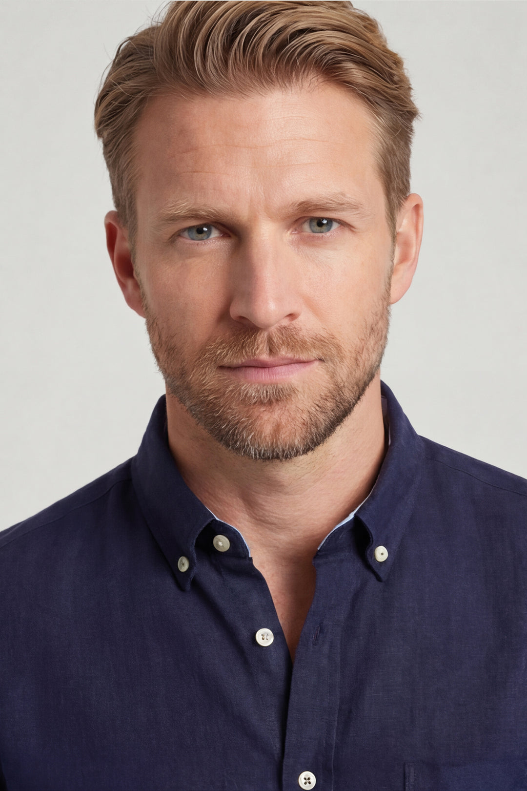 Giordano Ivy Linnen Overhemd - Navy