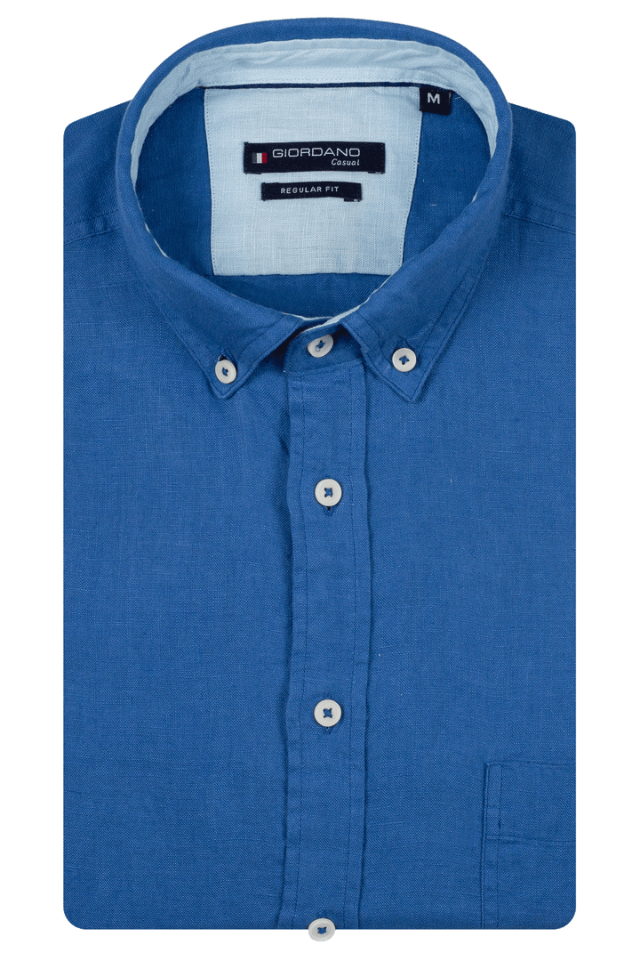 Giordano Ivy Linnen Overhemd - Petrol