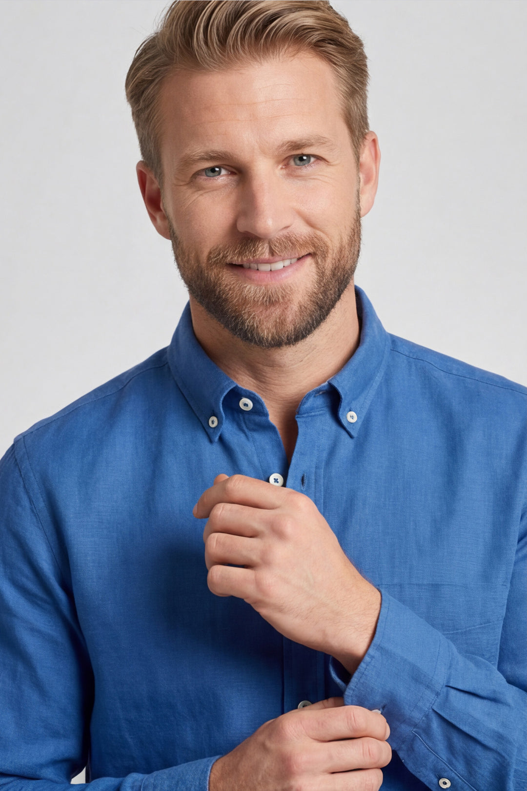 Giordano Ivy Linnen Overhemd - Petrol