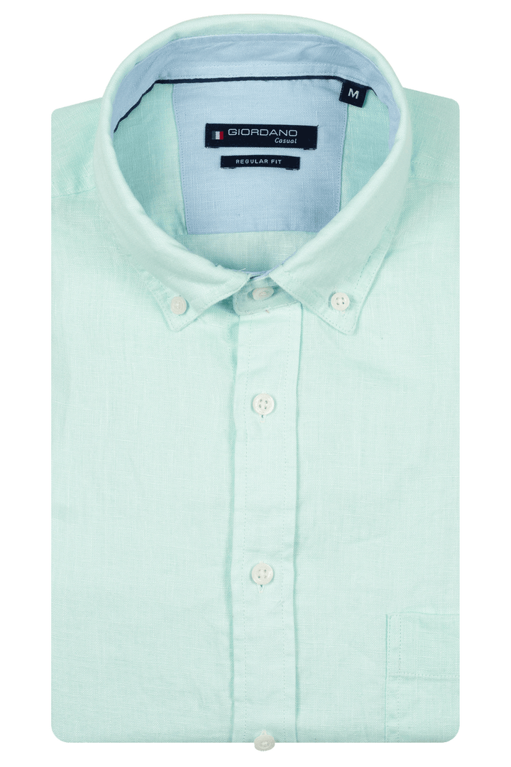 Giordano Ivy Linnen Overhemd - Turquoise