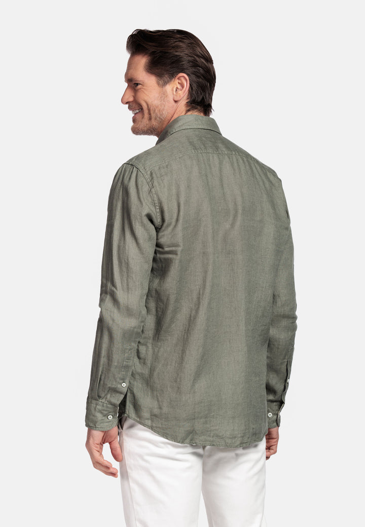 Giordano Ivy Linnen Overhemd - Groen