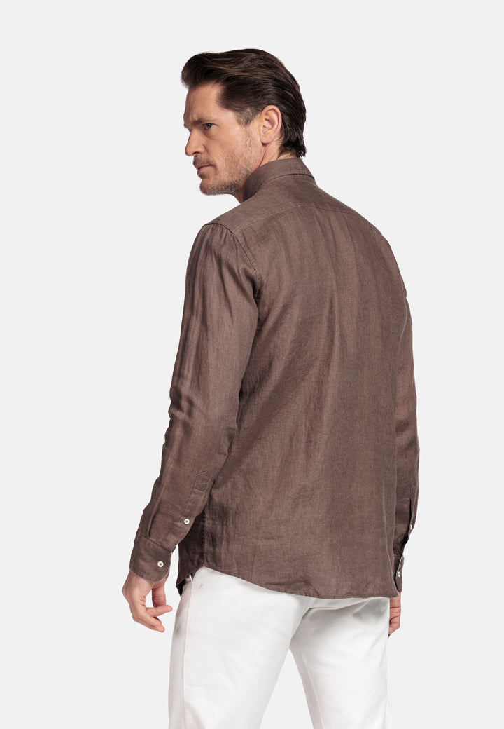 Giordano Ivy Linnen Overhemd - Brown