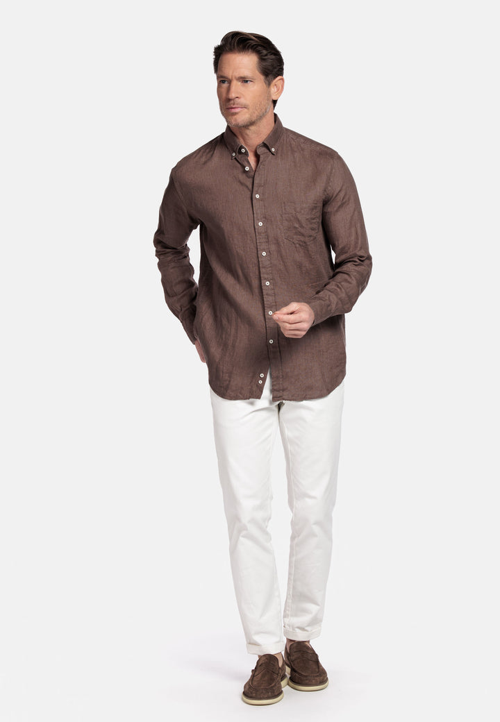 Giordano Ivy Linnen Overhemd - Brown