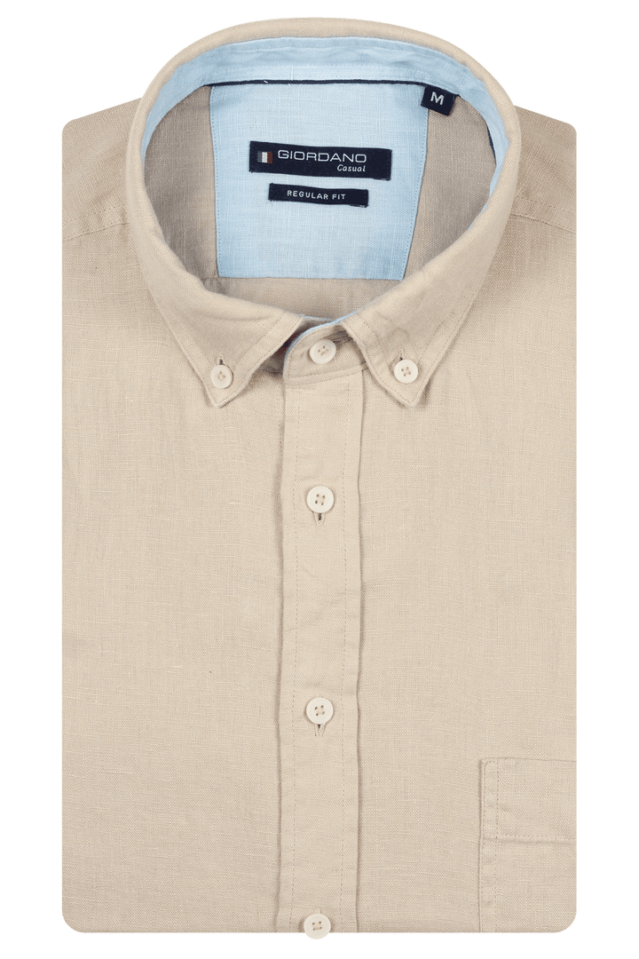Giordano Ivy Linnen Overhemd - Beige