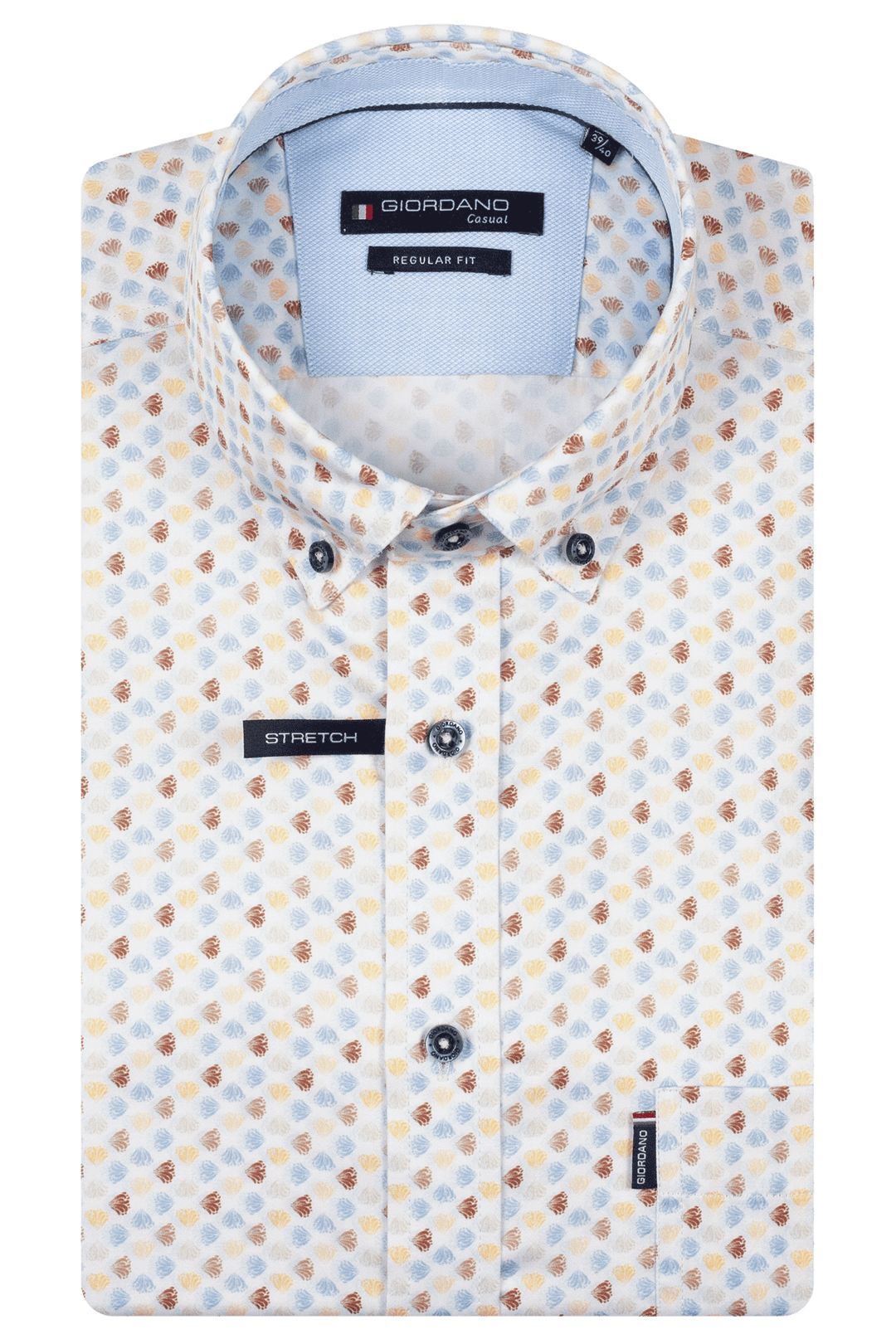 Giordano Ivy Organische Print Overhemd - Lichtblauw