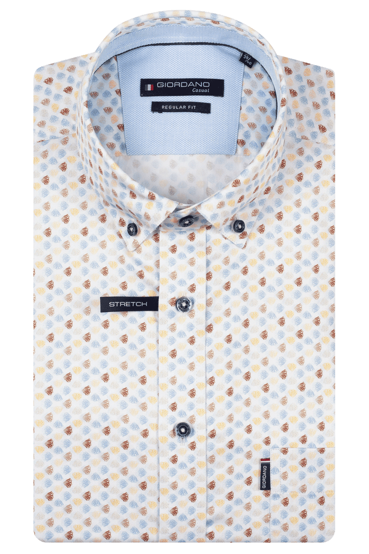 Giordano Ivy Organische Print Overhemd - Lichtblauw