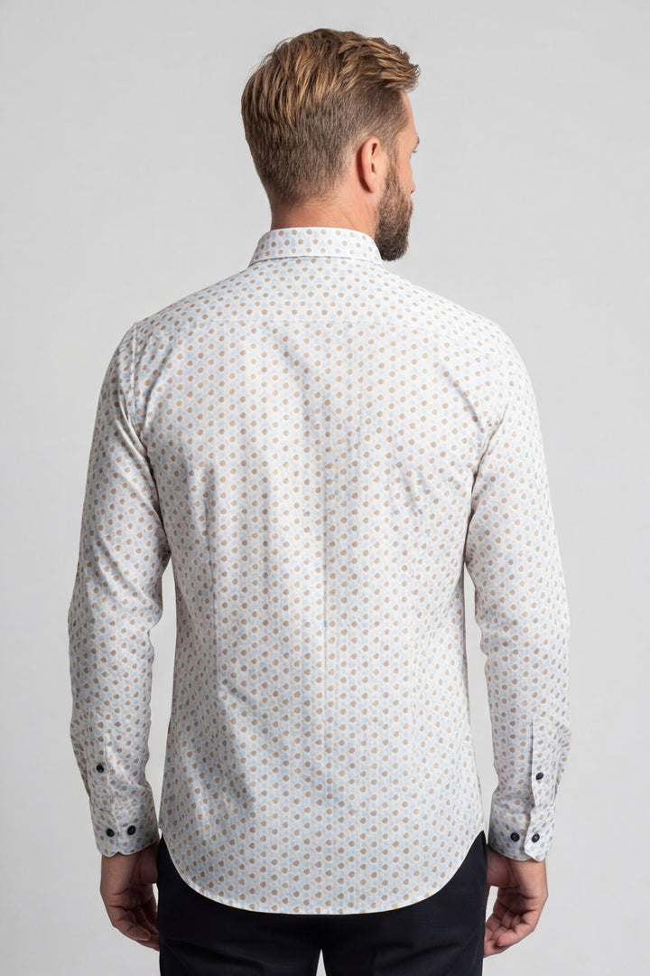 Giordano Ivy Organische Print Overhemd - Lichtblauw
