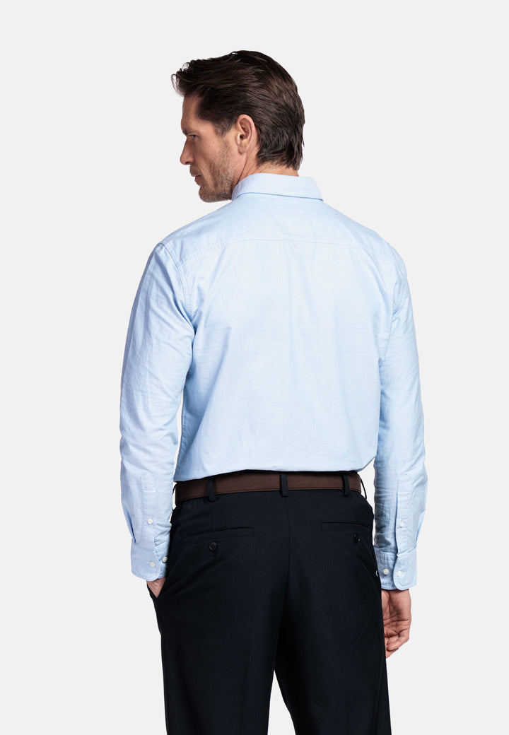 Giordano Brando Soft Washed Oxford Overhemd - Blauw