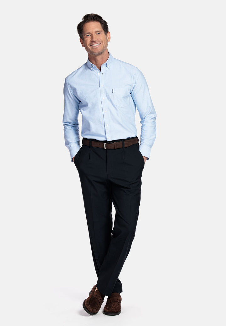 Giordano Brando Soft Washed Oxford Overhemd - Blauw