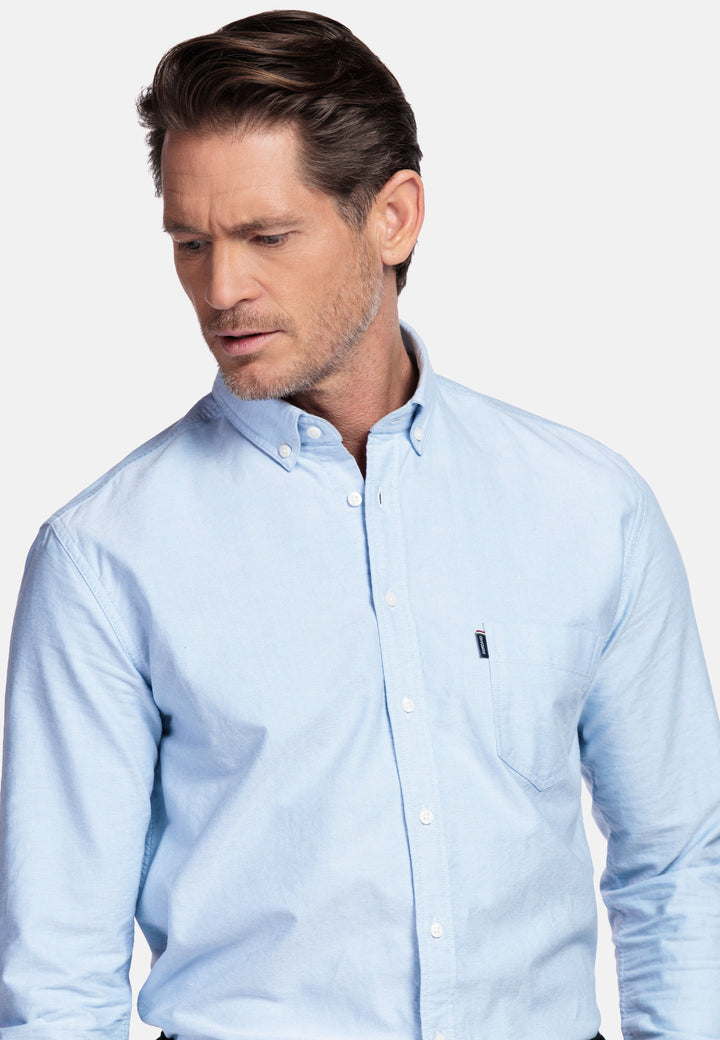 Giordano Brando Soft Washed Oxford Overhemd - Blauw