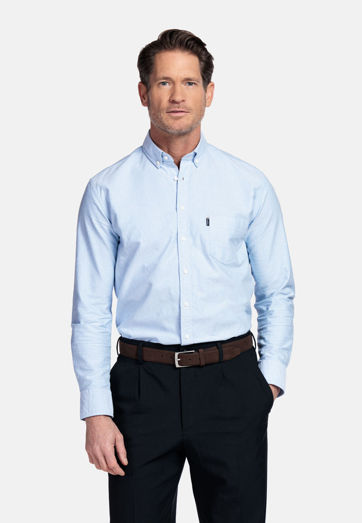 Giordano Brando Soft Washed Oxford Overhemd - Blauw