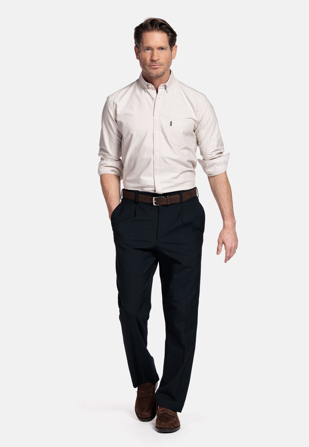 Giordano Brando Soft Washed Oxford Overhemd - Beige