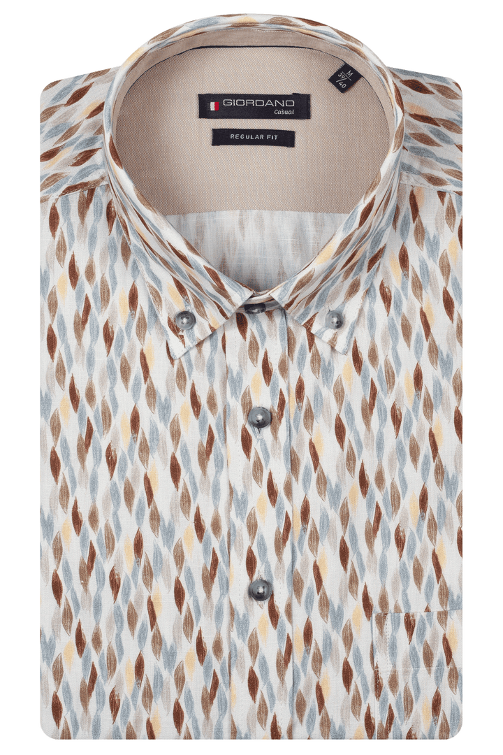 Giordano Ivy Organic Print Overhemd - Oranje