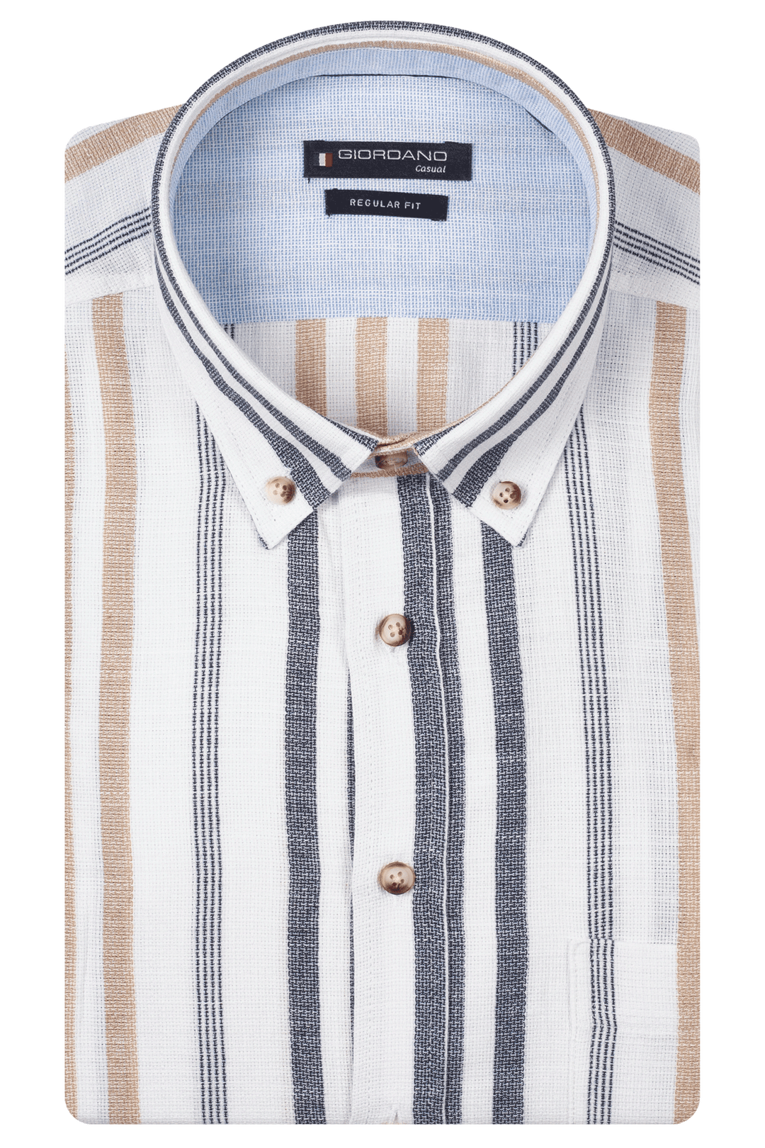 Giordano Ivy Button Down Gestreept Overhemd - Blauw