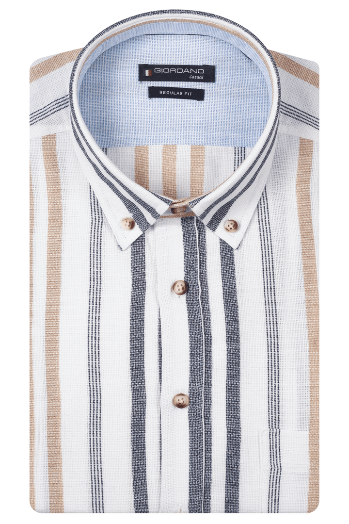 Giordano Ivy Button Down Gestreept Overhemd - Blauw