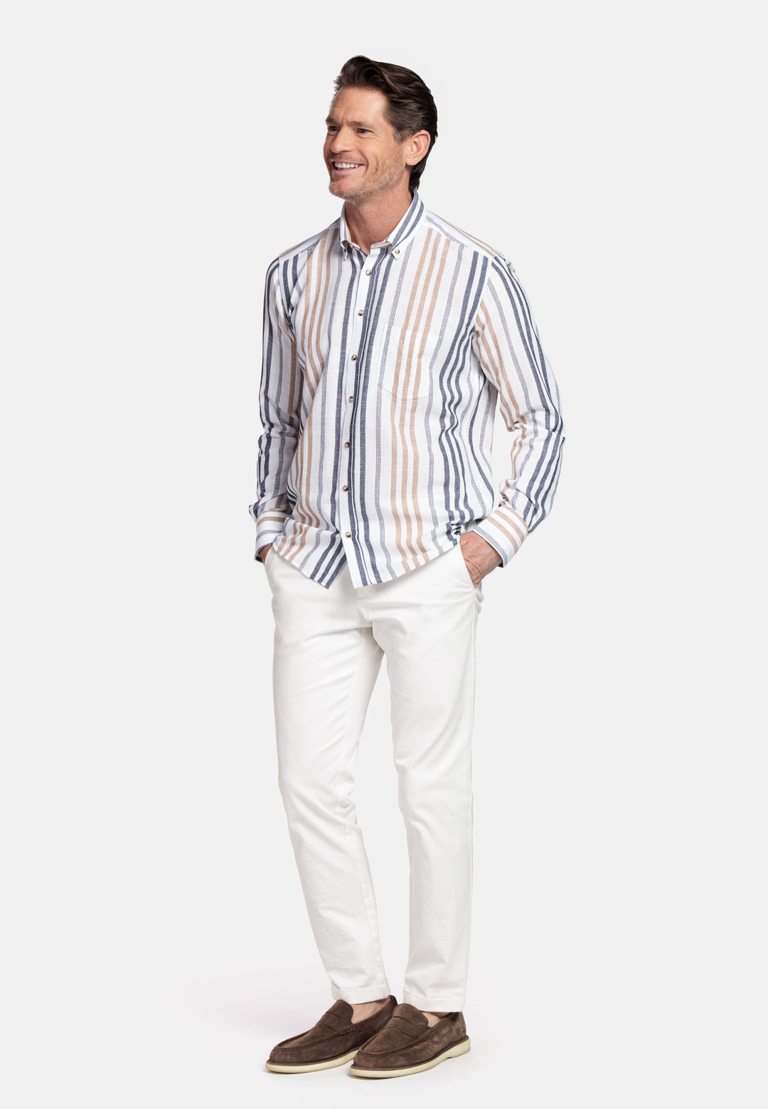 Giordano Ivy Button Down Gestreept Overhemd - Blauw