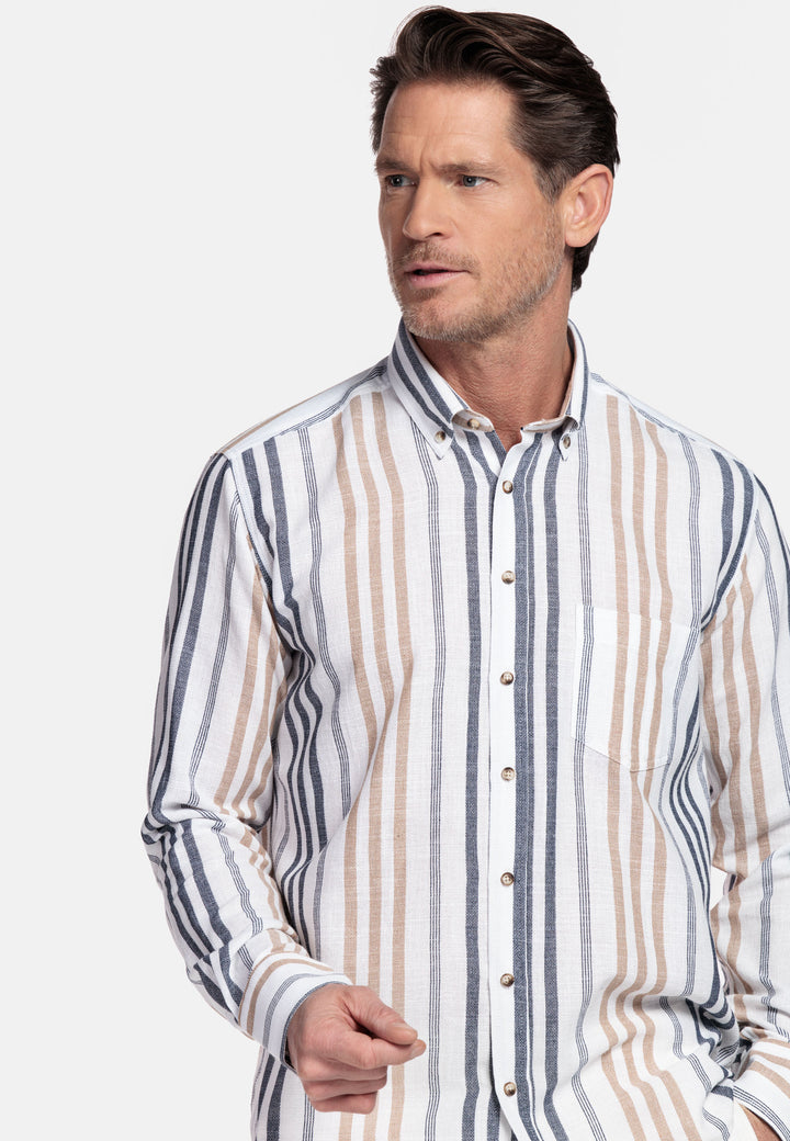 Giordano Ivy Button Down Gestreept Overhemd - Blauw