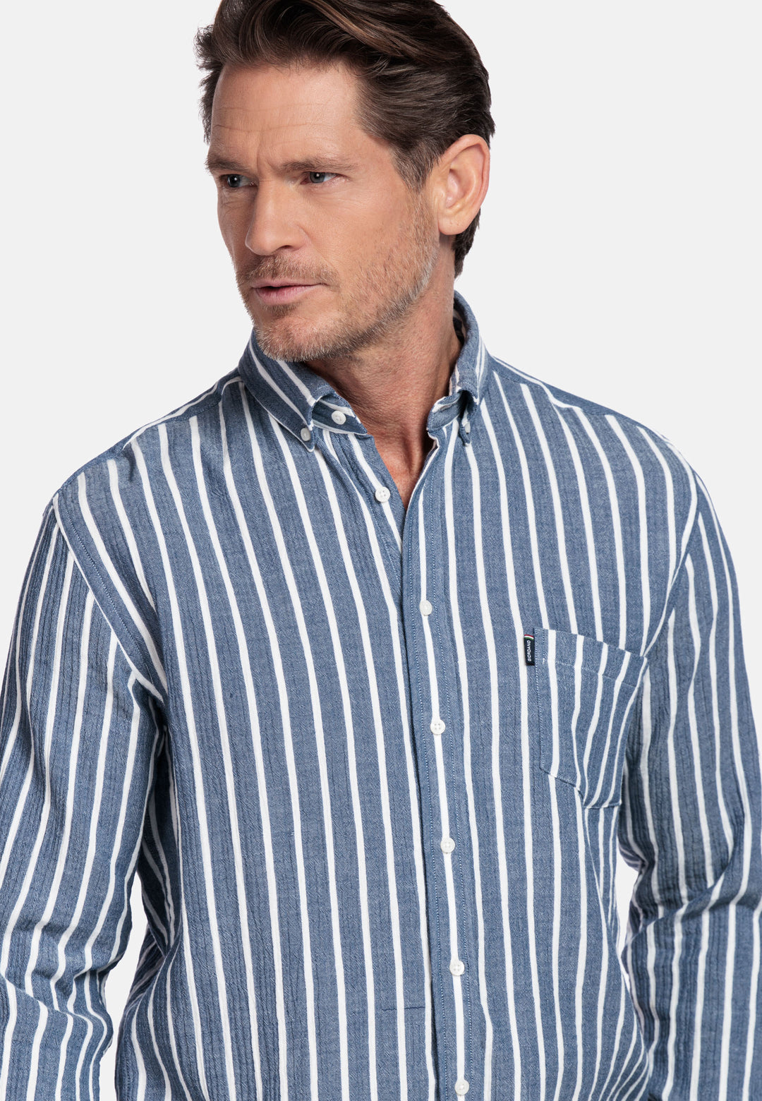 Giordano Dino Double Wave Gestreept Overhemd - Dark Blue