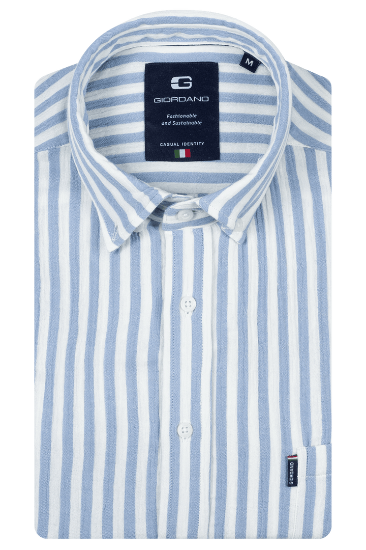 Giordano Dino Double Wave Gestreept Overhemd - Light Blue