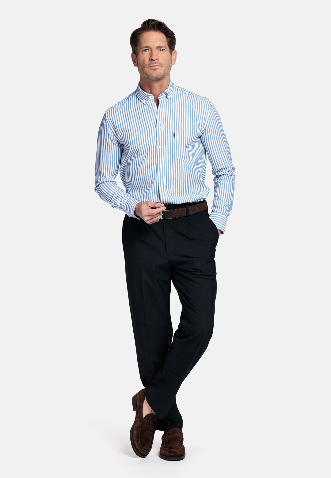 Giordano Dino Double Wave Overhemd - Lichtblauw