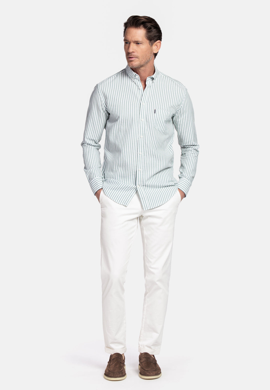 Giordano Dino Double Wave Overhemd - Groen