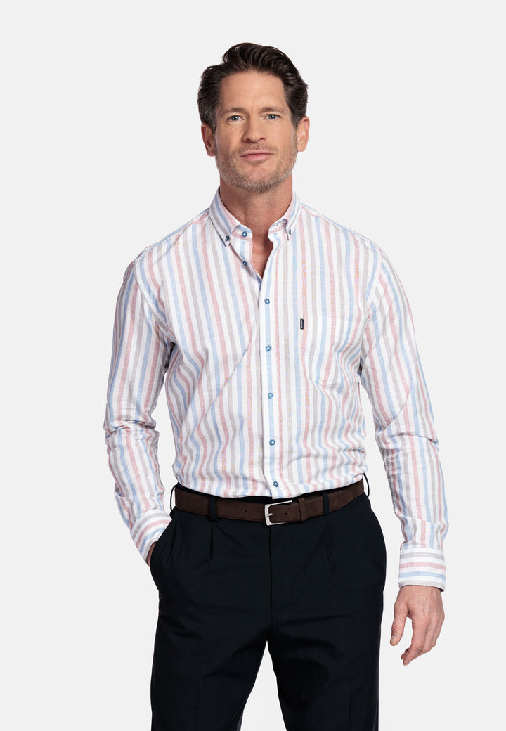 Giordano Ivy Gestreept Overhemd - Rood