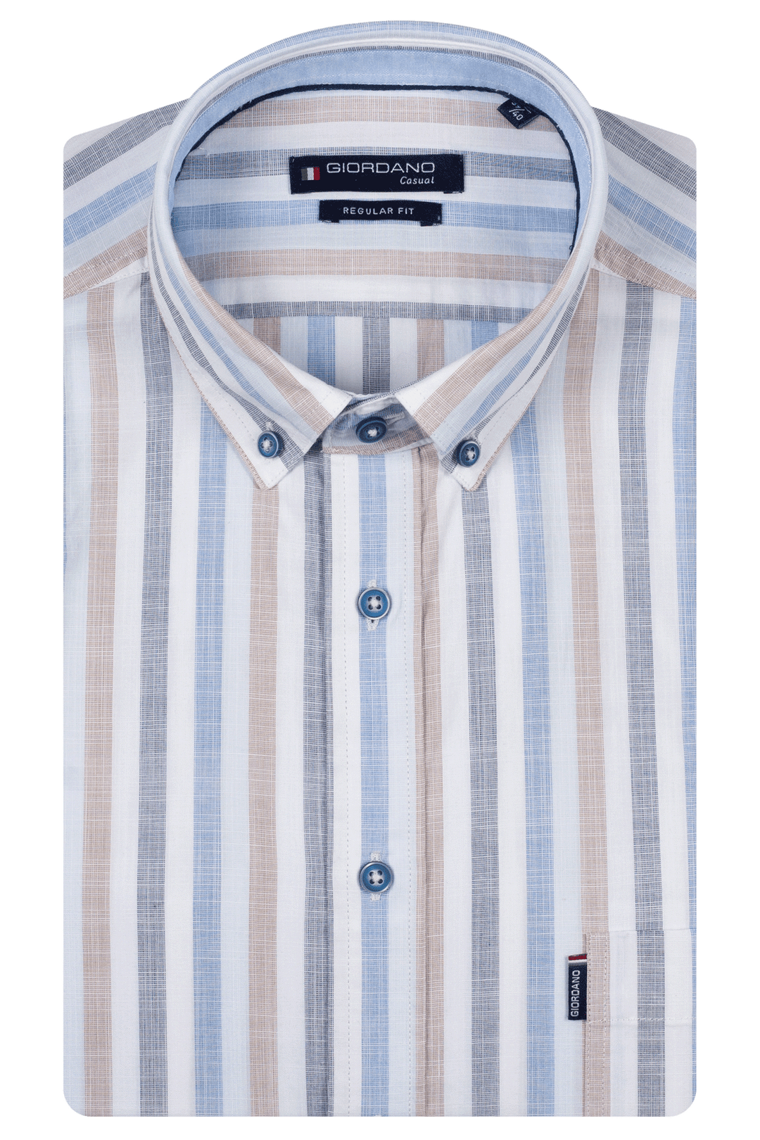 Giordano Ivy Gestreept Overhemd - Blue