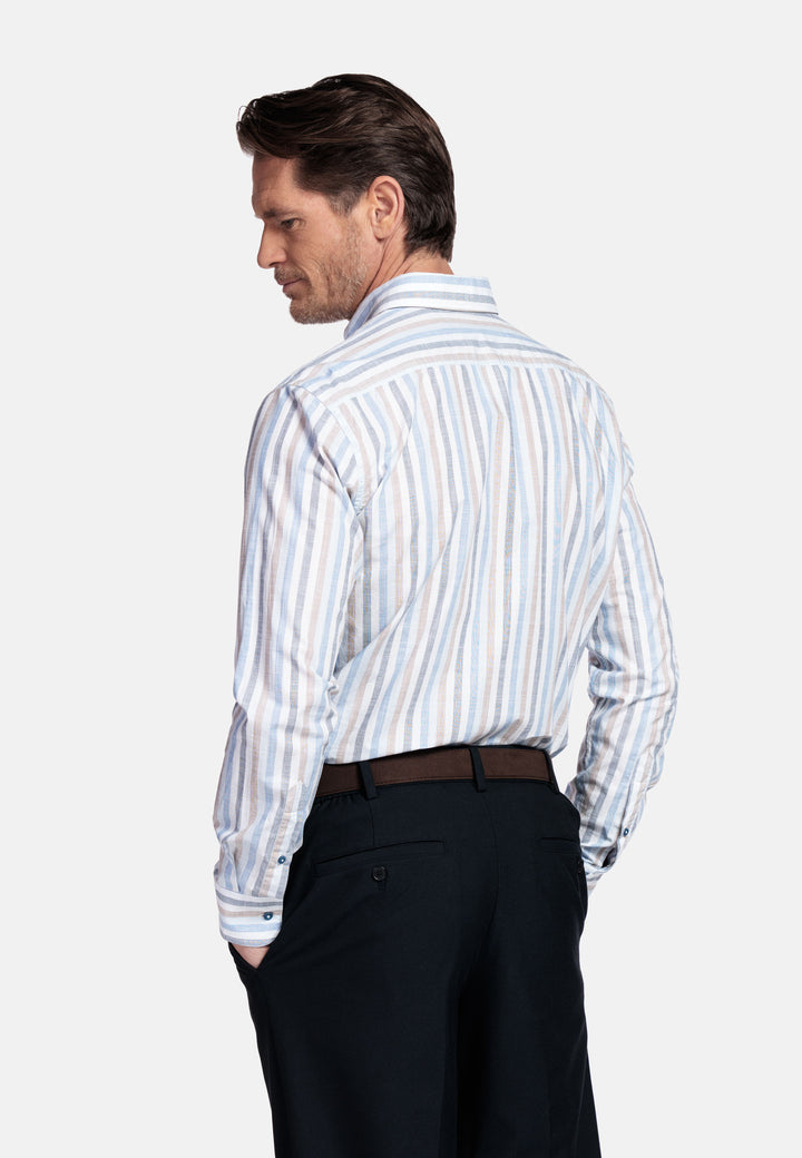 Giordano Ivy Gestreept Overhemd - Blue