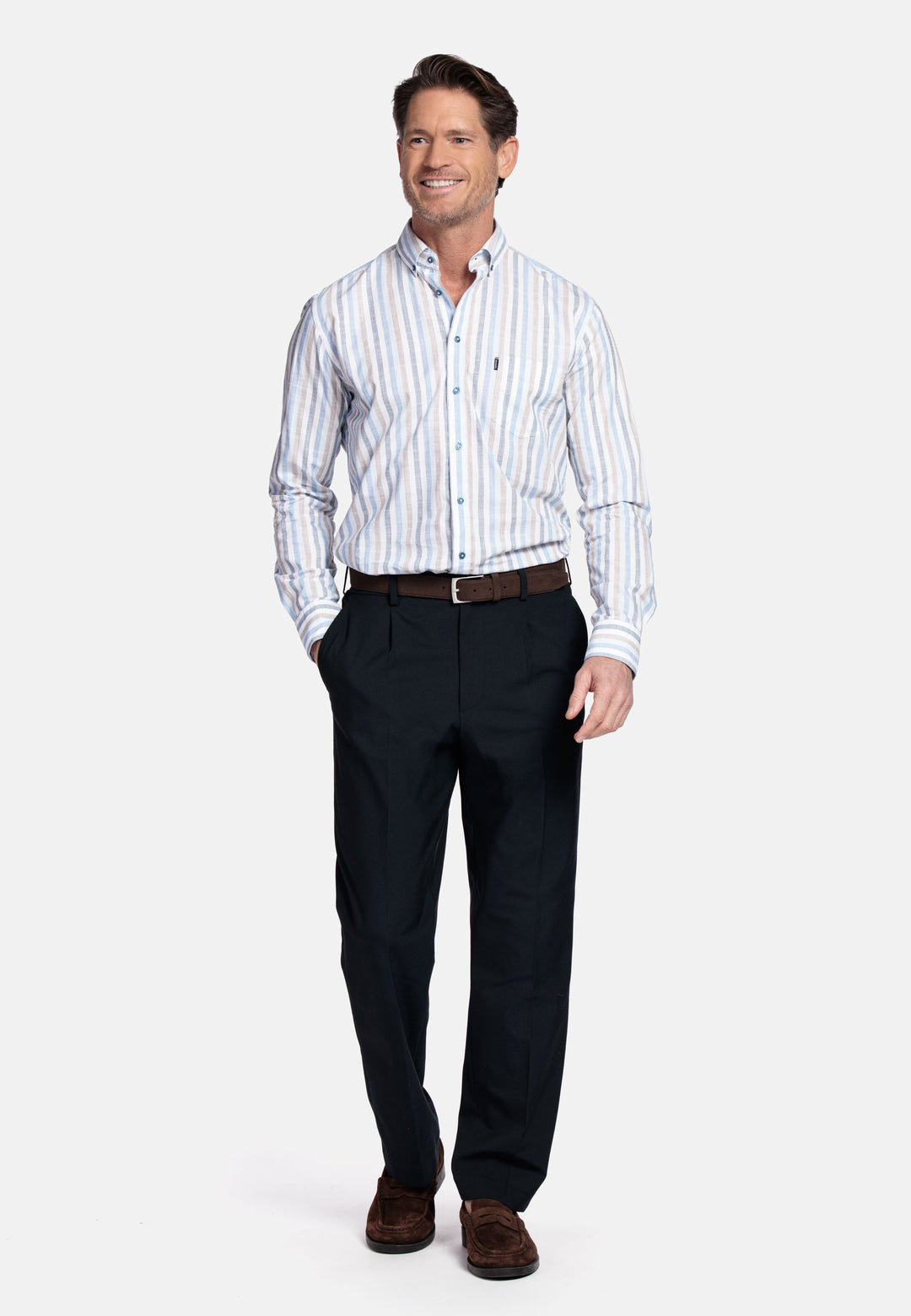 Giordano Ivy Gestreept Overhemd - Blue