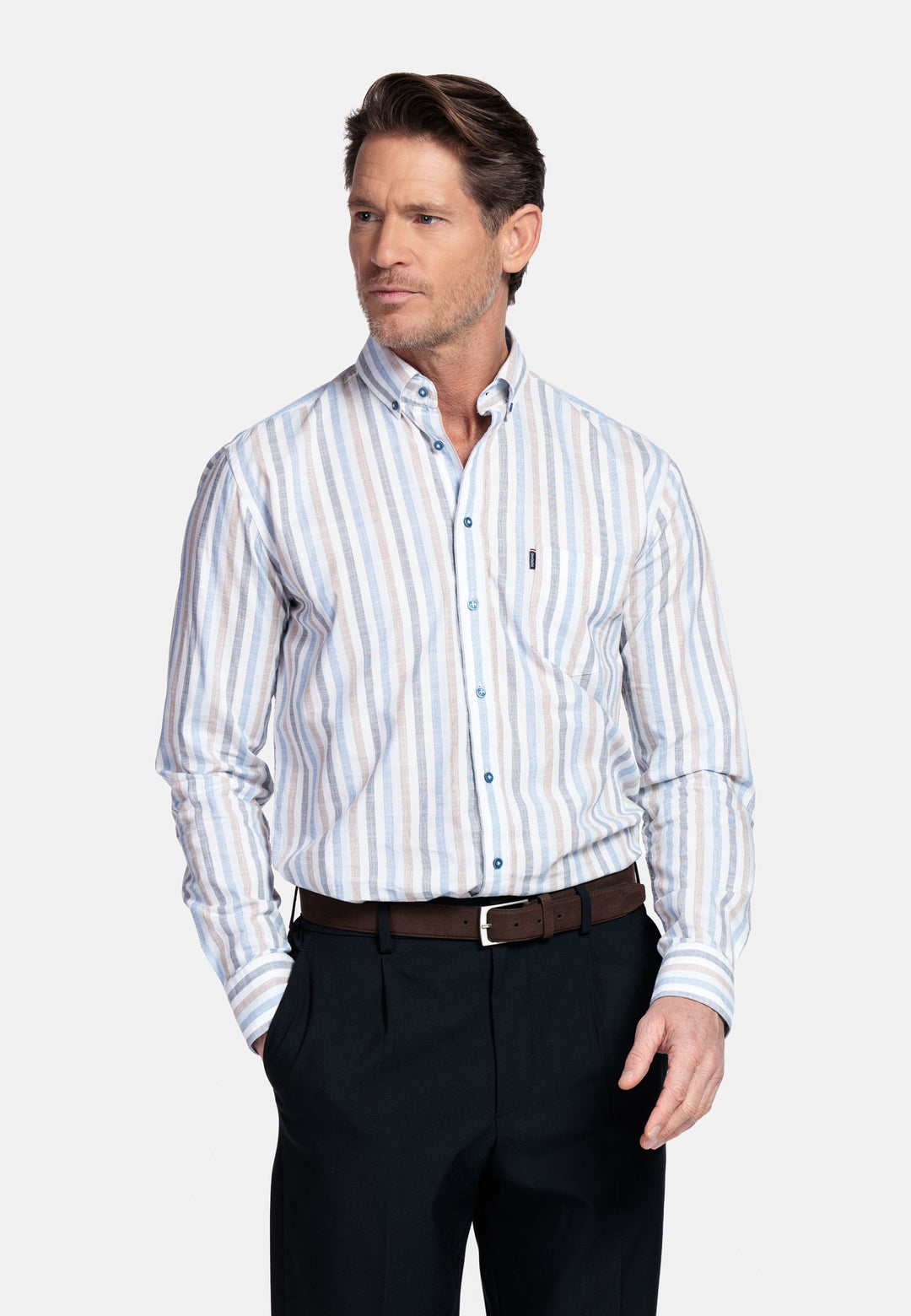 Giordano Ivy Gestreept Overhemd - Blue